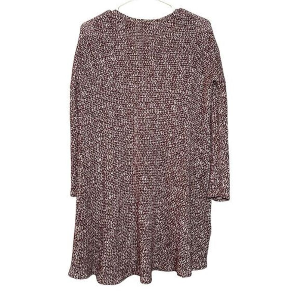 Promesa Open Front Cardigan Women Sz M Red White Black Marled Knit Layering Boho - Picture 3 of 12